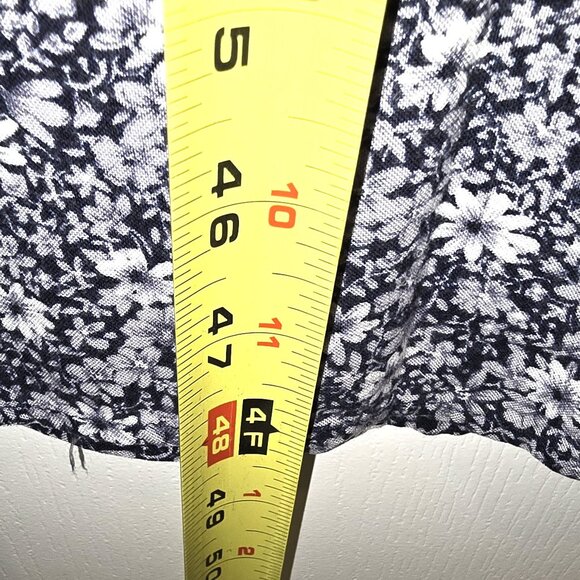 Vintage Jim Elliot Women's Floral Sleeveless Midi Dress Size 8 Navy White Rayon - Picture 10 of 10